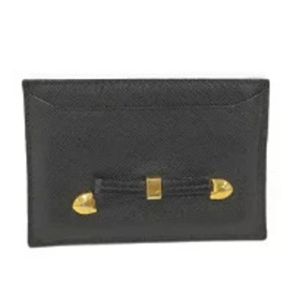 Prada Card Case Wallet Saffiano Leather Black